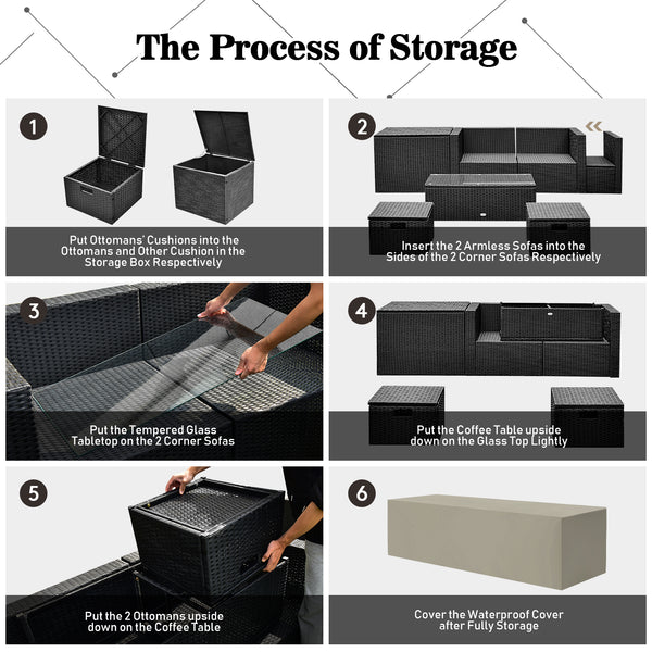 Deliver in 5 boxes  may arrive on the different days<br>2 bags of screws are packed in the different boxes (1 bag of screws in the fire pit table box and another bag of screws in the first sofa set box)<br>60 000 BTU for efficient and steady heating<br>Ea