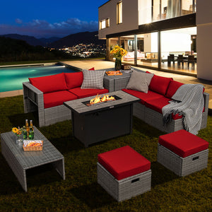 4 boxes delivery  arrival time may vary <br>Selected hand-woven PE wicker for fade resistance <br>The rustproof metal frame is stable as well <br>Use the heat-resistant ceramic material for the fire pit tabletop <br>2 waterproof covers for all-round prote
