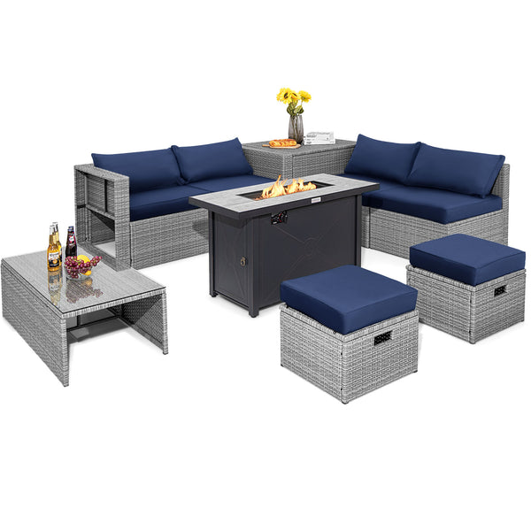 4 boxes delivery  arrival time may vary <br>Selected hand-woven PE wicker for fade resistance <br>The rustproof metal frame is stable as well <br>Use the heat-resistant ceramic material for the fire pit tabletop <br>2 waterproof covers for all-round prote