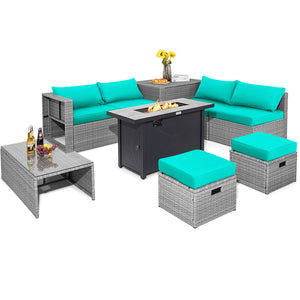 4 boxes delivery  arrival time may vary <br>Selected hand-woven PE wicker for fade resistance <br>The rustproof metal frame is stable as well <br>Use the heat-resistant ceramic material for the fire pit tabletop <br>2 waterproof covers for all-round prote