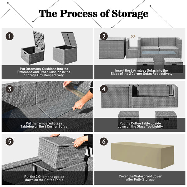 4 boxes delivery  arrival time may vary <br>Selected hand-woven PE wicker for fade resistance <br>The rustproof metal frame is stable as well <br>Use the heat-resistant ceramic material for the fire pit tabletop <br>2 waterproof covers for all-round prote