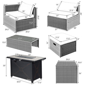 4 boxes delivery  arrival time may vary <br>Selected hand-woven PE wicker for fade resistance <br>The rustproof metal frame is stable as well <br>Use the heat-resistant ceramic material for the fire pit tabletop <br>2 waterproof covers for all-round prote