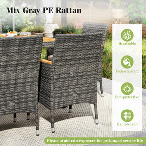 Discover the exquisite natural beauty with rustic acacia wood <br>Breathable PE rattan is fade-resistant and sun-protective as well <br>Offer upgraded comfort thanks to the high-density sponge <br>Removable cushion cover for easy cleaning <br>Please alway