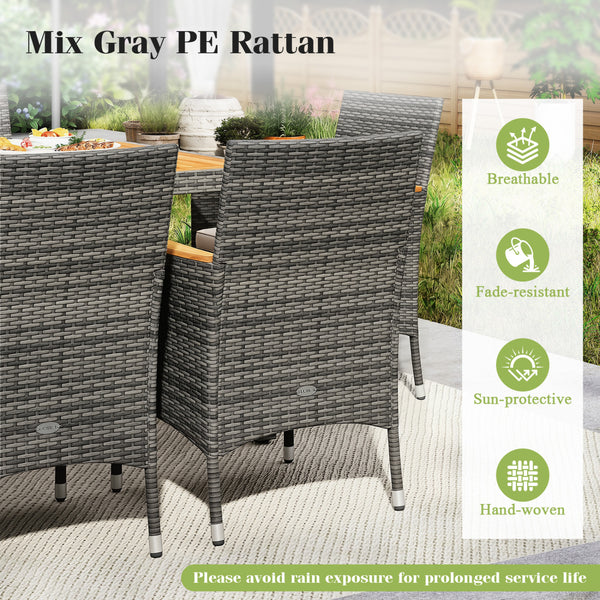 Discover the exquisite natural beauty with rustic acacia wood <br>Breathable PE rattan is fade-resistant and sun-protective as well <br>Offer upgraded comfort thanks to the high-density sponge <br>Removable cushion cover for easy cleaning <br>Please alway