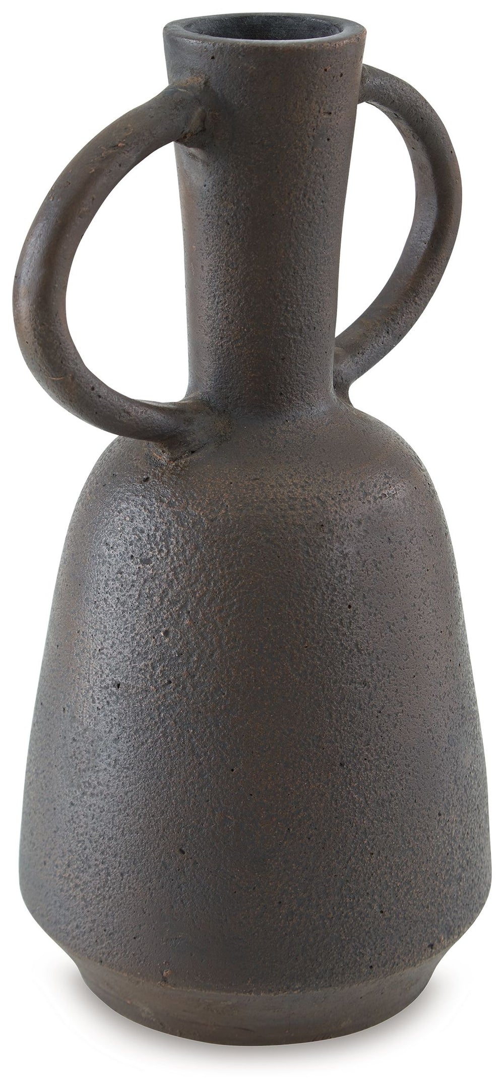 With the well-worn look of a found artifact, this decorative vase brings well-crafted character to your home. Its distressed neutral tone makes it a go-to all year as you swap out faux florals and filler with the seasons. Large handles complete this strik