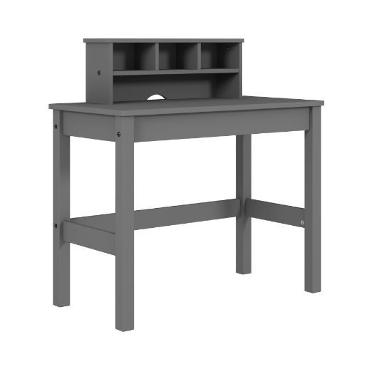 KDâ€¢ Rectangular Writing Deskâ€¢ Includes Hutch with Multiple Compartmentsâ€¢ Cable Managementâ€¢ Top Thickness: 0.7-"<br/><br/><b>Product Features</b><ul><li>Case: 1Pc/1Ctn</li><li>Finish: Gray Finish</li><li>Style: Transitional</li><li>Materials: Wood,