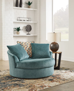 Laylabrook - Teal - Oversized Swivel Accent Chair