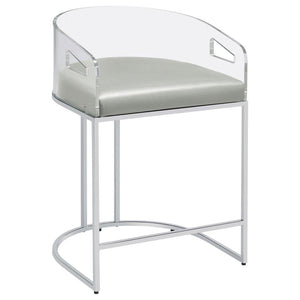  each stool offers an open and airy design. Rest comfortably on a leatherette cushion as you dine