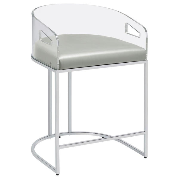  each stool offers an open and airy design. Rest comfortably on a leatherette cushion as you dine