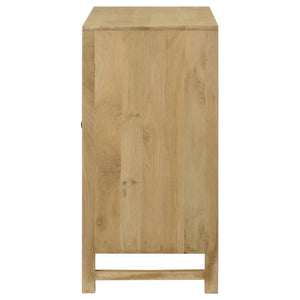 Zamora - 2-Door Wood Accent Cabinet With Woven Cane - Natural