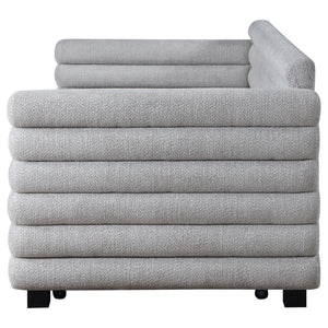 Patricia - Boucle Upholstered Twin Day Bed With Trundle - Gray