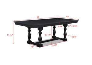 Regent - 5 Piece Dining Room Set - Charcoal Black