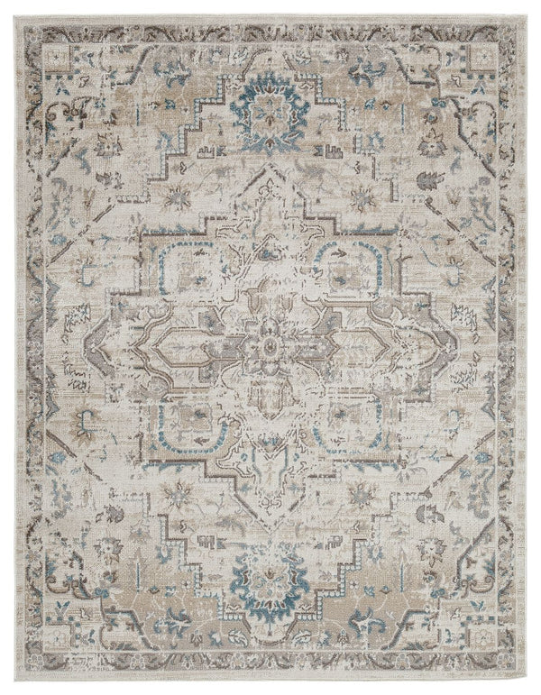 Make an impact with the muted hues of this rug. Mastering the art of modern aesthetics, an antiqued medallion design is a dynamic yet understated inclusion to your space. The best part? This rug is super easy to cleanâ€”simply drop it in the washing machi