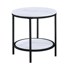 Elevate your living space with this sleek and sophisticated cocktail table set, designed to bring a touch of modern elegance to any home. The set features stunning faux marble tops that offer a luxurious aesthetic, perfectly complemented by the sturdy bla