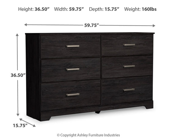 Belachime - Charcoal - Six Drawer Dresser