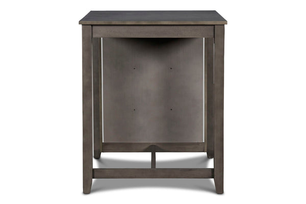 Gia - Counter Table With 2 Chairs & Storage Shelf - Gray