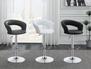 Barraza - Adjustable Height Bar Stool - White And Chrome