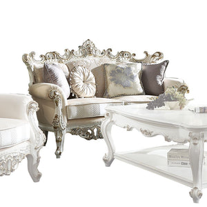 Inspire your home and create an upscale atmosphere with the Picardy II loveseat. This loveseat adds classic style to any sitting area featuring a traditional handcrafted design. This luxurious loveseat is upholstered in a beautiful light floral and patter