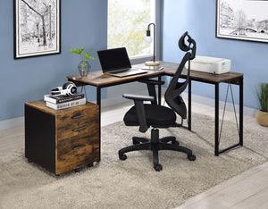 Zetri - Writing Desk - Weathered Oak & Black Finish