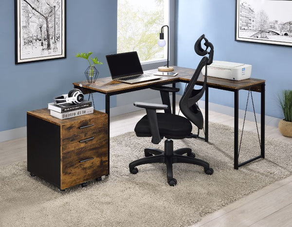Zetri - Writing Desk - Weathered Oak & Black Finish