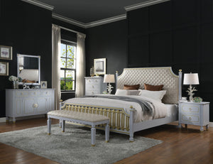  the headboard is upholstered with quality faux leather with nail-head trim. Elegant silhouettes