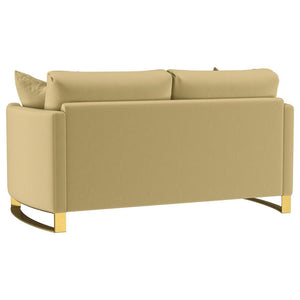 Corliss - Upholstered Curved Track Arm Loveseat - Camel
