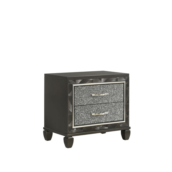 Discover the Radiance Black Pearl Two Drawer Nightstand, a perfect blend of quality construction and luxurious finish. Crafted from a combination of Solid Rubberwood and manufactured woods, this nightstand offers ultimate stability and durability. The sem