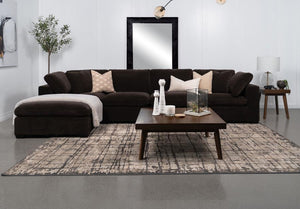 Lakeview - Upholstered Corner Chair - Dark Chocolate