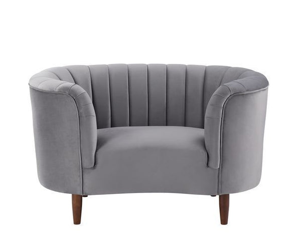 An ode to mid-century modern, the Millephri collection will help achieve this modern aesthetic. The pocket coil foam seating gives off the feel of sitting on a plush cloud. The pieces are upholstered in a gorgeous velvet fabric and feature deep channel tu