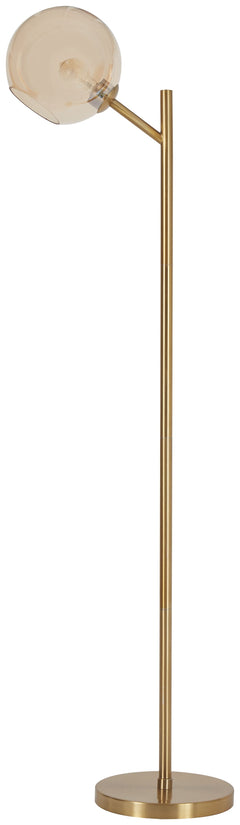 The added functionality of this floor lamp was smartly designed to shine light where you need it most without compromising style. The glass shade brings a fresh take on this design making it the ideal lamp for your living room, reading nook or office.<br>
