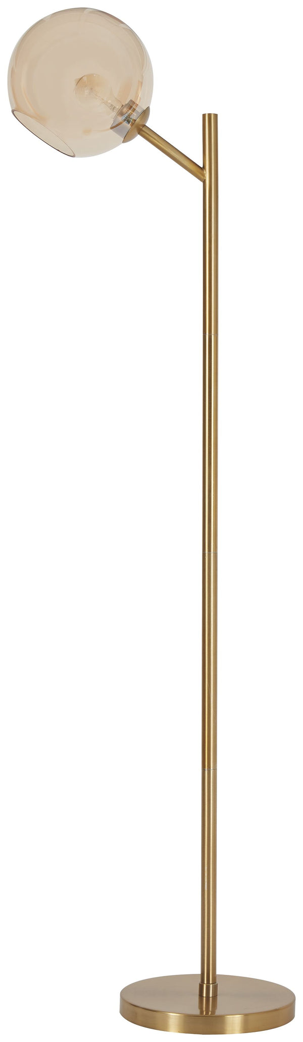 The added functionality of this floor lamp was smartly designed to shine light where you need it most without compromising style. The glass shade brings a fresh take on this design making it the ideal lamp for your living room, reading nook or office.<br>