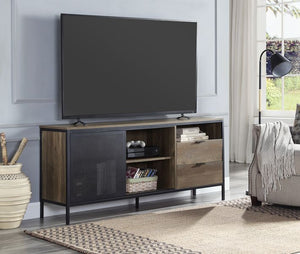 KD Metal Tube: 20 x 20mm Maximum TV Screen Size Accommodated: 60-"<br/><br/><b>Product Features</b><ul><li>KD Rectangular TV Stand</li><li>Metal Frame</li><li>Storage: 2 Drawers & 5 Storage Compartments</li><li>Case: 1Set/2Ctn</li><li>Finish: Rustic Oak &