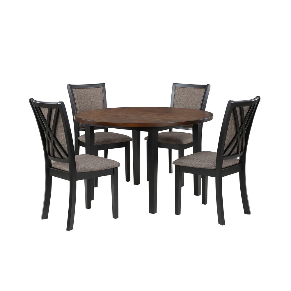 The Potomac Wood 5 Piece Dining Set combines expert craftsmanship with a thoughtful design, making it a standout addition to any dining space. This set includes a 48" round dining table and four meticulously crafted chairs, all constructed from a blend of
