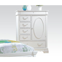6 Drw & Door w/2 Shelves, Hidden Top Drawer w/Faux Key Decor Drawer: GLIDE Center Metal (Kenlin), DT French Front & English Back, Felt-Lined Top Drawer<br/><br/><b>Product Features</b><ul><li>6 Drw & Door</li><li>Casegood Drawer: GLIDE Undermount Center M