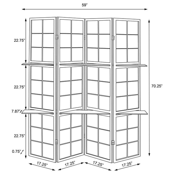 Iggy - 4-Panel Room Divider Folding Shoji Screen - Cappuccino