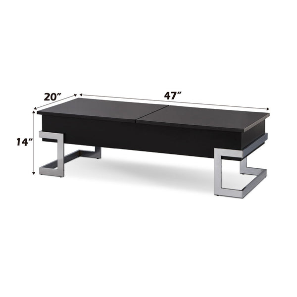 Calnan - Coffee Table - Black & Chrome