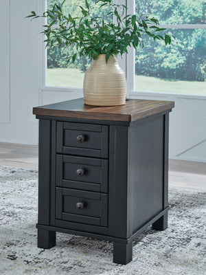  which pairs a warm satin black base with a contrasting butcher block veneer top. Spacious storage dr