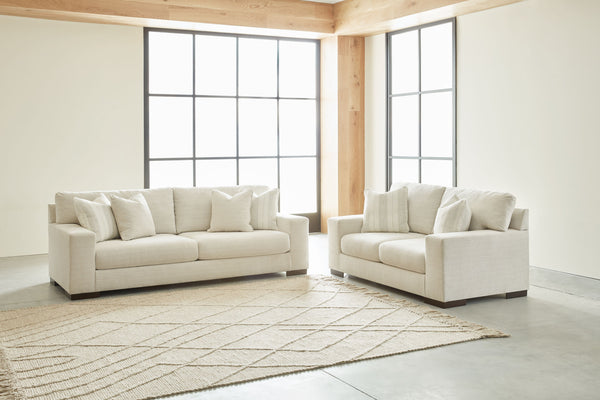 Everyone can have the best seat in the house with this sofa and loveseat. An indulgent choice with deep seats crafted for cloud-like softness, this set is the ideal merger of modern flair and classic staying power. <h4><b>Maggie - Birch - Sofa</b></h4> <t