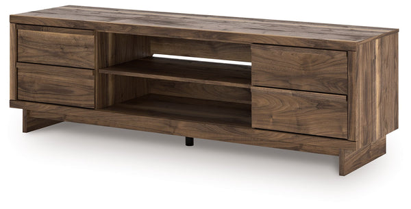  while the angular base incorporates contemporary motifs. Integrated drawer handles round o