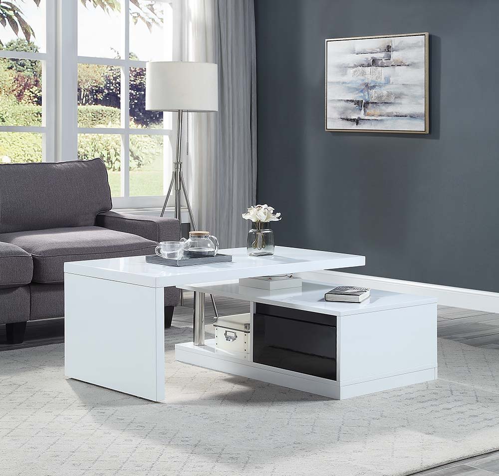 Buck II - Coffee Table - White - 63-"