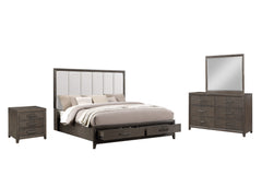 The Landon 4-Piece Wood Platform Bedroom Set seamlessly blends durability, style, and practicality, making it a standout addition to any bedroom. Constructed from solid Pine, high-quality engineered woods, and genuine Mindi wood veneers, this set is desig