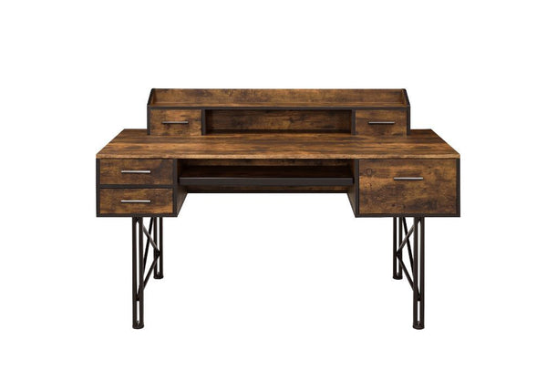 Safea - Desk - Weathered Oak & Black Finish