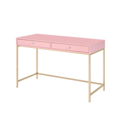Motivation starts with a great office or study space. Enjoy the contemporary design of this Ottey office desk while getting all of your work done in style. Featuring white high gloss finish with a gold metal base, this practical yet fashionable desk offer