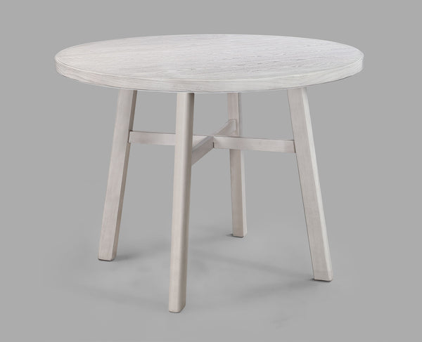 Elevate your dining experience with this stylish counter-height set, designed for both casual meals and lively gatherings. The round tabletop features a charming weathered finish, adding a touch of rustic elegance while maintaining a modern feel. The coor