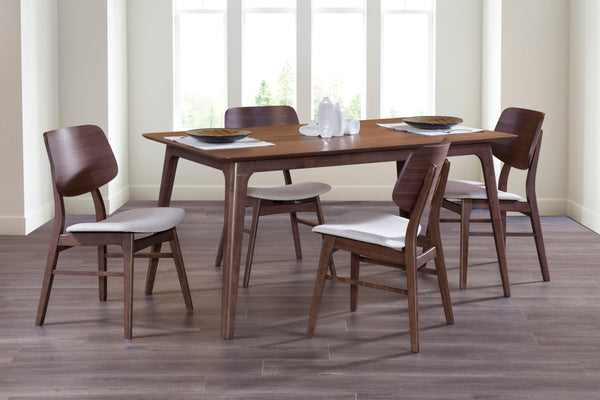 Oscar - Rectangle Table & 4 Chairs - Walnut