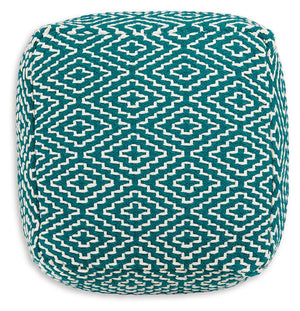 Brynnsen - Teal / Ivory - Pouf
