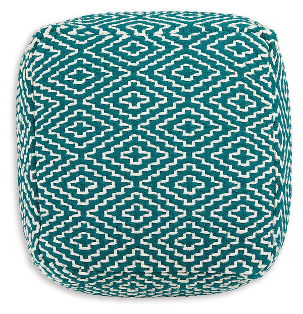 Brynnsen - Teal / Ivory - Pouf