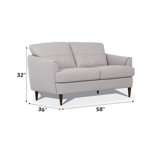 Helena - Loveseat - Pearl Gray Leather