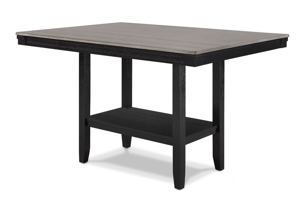 This counter-height dining group marries modern sophistication with casual dining. The ensemble includes a robust table in a 2 toned finish that brings a bold statement to your dining space. The clean lines and solid construction reflect contemporary desi
