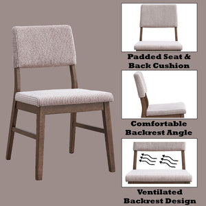 Seda - Side Chair (Set of 2) - Dusty Mauve Corduroy & Walnut Finish